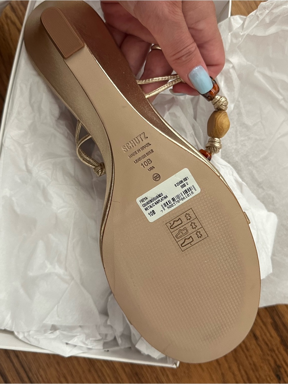 SCHUTZ FREYA LEATHER WEDGE SANDAL - Picture 3 of 9